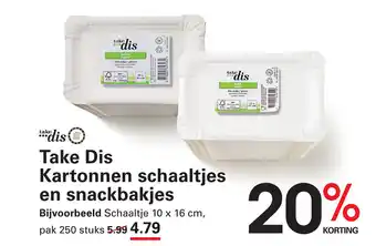 Sligro Take Dis Kartonnen schaaltjes en snackbakjes aanbieding