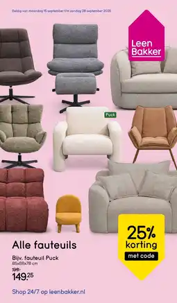 Leen Bakker Alle fauteuils aanbieding