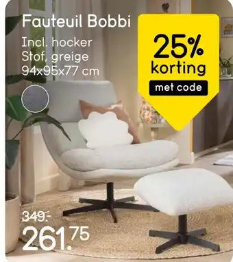 Leen Bakker Fauteuil Bobbi aanbieding