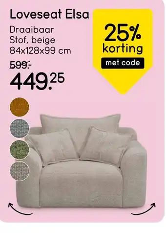 Leen Bakker Loveseat Elsa aanbieding