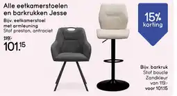 Leen Bakker Alle eetkamerstoelen en barkrukken Jesse aanbieding