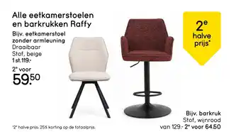 Leen Bakker Alle eetkamerstoelen en barkrukken Raffy aanbieding