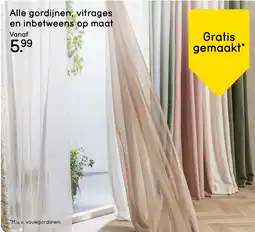 Leen Bakker Alle gordijnen, vitrages en inbetweens op maat aanbieding