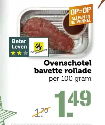 Coop Ovenschotel bavette rollade 100 gr aanbieding