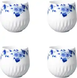 Bol.com Heinen Delfts Blauw | Blauw Vouw Espressokopje - 100 ml - 4 stuks aanbieding