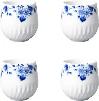 Bol.com Heinen Delfts Blauw | Blauw Vouw Espressokopje - 100 ml - 4 stuks aanbieding