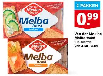 Hoogvliet Van der Meulen Melba toast, 2 pakken aanbieding