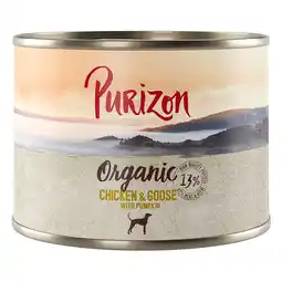 Zooplus Dubbelpakket Purizon Organic 12 x 200 g - Kip en gans met pompoen aanbieding
