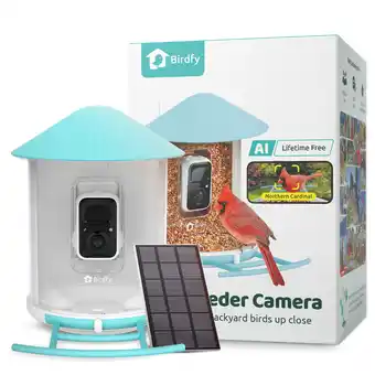 Zooplus BIRDFY Slim voederstation met zonnecel ca. l 36 x b 28 x h 19 cm Vogel aanbieding