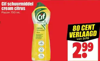 Dirk Cif schuurmiddel cream citrus aanbieding