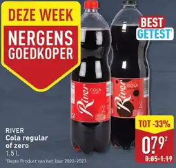 ALDI River cola regular of zero aanbieding