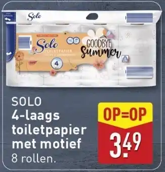 ALDI Solo 4-laags toiletpapier met motief aanbieding