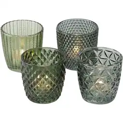 Van Cranenbroek Theelichtouder 8cm 4st groen aanbieding