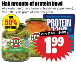 Dirk Hak groente of protein bowl aanbieding