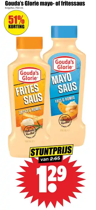 Dirk Gouda's Glorie mayo of fritessaus aanbieding