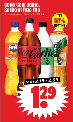 Dirk Coca-Cola, Fanta, Sprite of Fuze Tea aanbieding