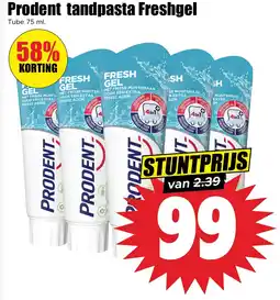 Dirk Prodent tandpasta Freshgel aanbieding