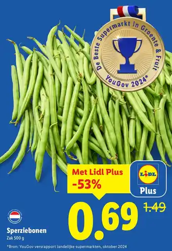 Lidl Sperziebonen aanbieding