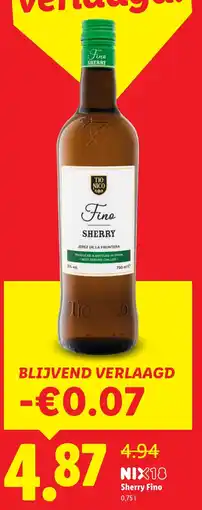 Lidl Sherry fino aanbieding