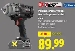 Lidl Parkside Performance Accu-slagmoersleutel 20V aanbieding