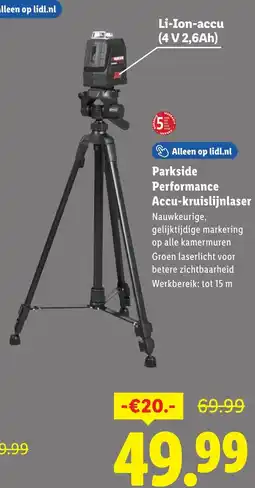 Lidl Parkside Performance Accu-kruislijnlaser aanbieding