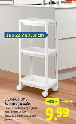 Lidl Livarno home rol- en bijzettafel aanbieding