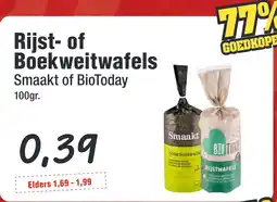 Budget Food Rijst- of Boekweitwafels Smaakt of BioToday aanbieding