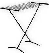 Praxis Brasq Droogrek Staand – 8 Meter - Inklapbaar - Staal - 182x55x100 Cm Zwart aanbieding