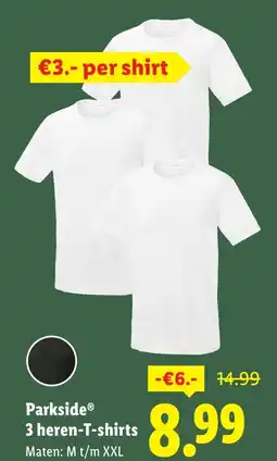 Lidl Parkside 3 heren T shirts aanbieding