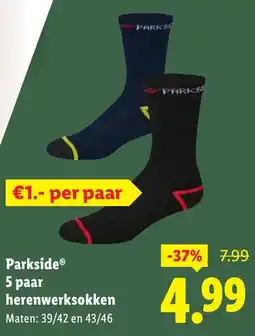 Lidl Parkside 5 paar herenwerksokken aanbieding