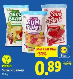 Lidl Suikervrij snoep aanbieding