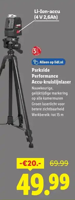 Lidl Parkside Performance Accu-kruislijnlaser aanbieding