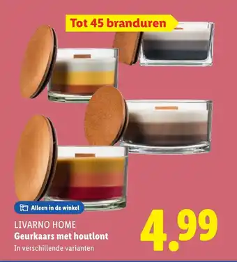 Lidl Livarno home Geurkaars met houtlont aanbieding