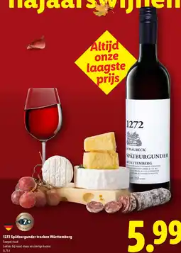 Lidl 1272 Spätburgunder trocken Württemberg aanbieding