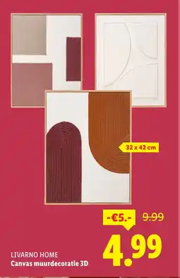 Lidl Livarno home Canvas muurdecoratie 3D aanbieding