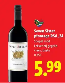 Lidl Seven Sister pinotage RSA,24 aanbieding