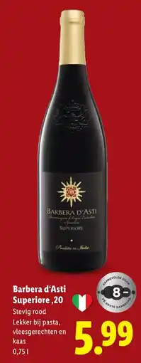 Lidl Barbera d'Asti Superiore,20 aanbieding
