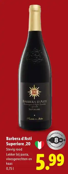 Lidl Barbera d'Asti Superiore,20 aanbieding