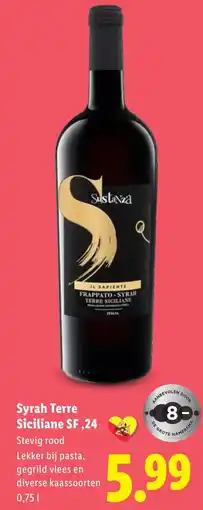 Lidl Syrah Terre Siciliane SF,24 aanbieding