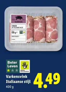 Lidl Varkensvink Italiaanse stijl aanbieding