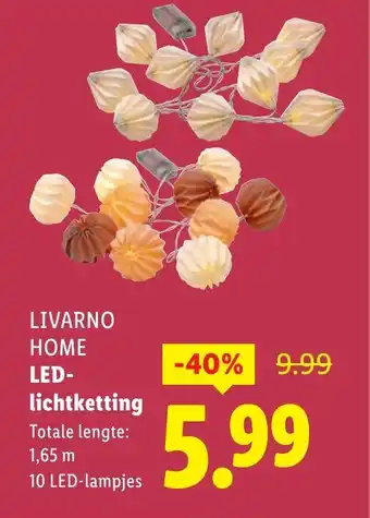 Lidl Livarno home led lichtketting aanbieding