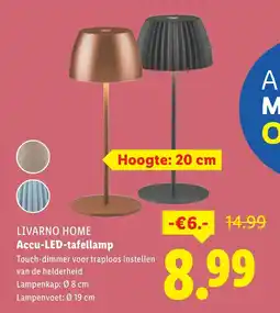 Lidl Livarno home Accu LED tafellamp aanbieding