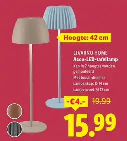 Lidl Livarno home Accu LED tafellamp aanbieding