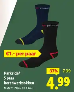 Lidl Parkside 5 paar herenwerksokken aanbieding