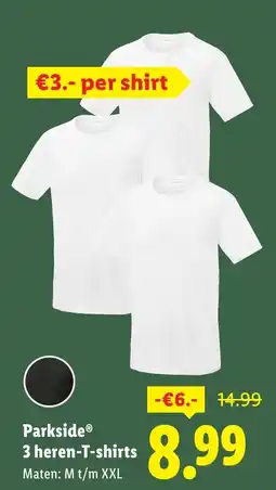 Lidl Parkside 3 heren-T-shirts aanbieding