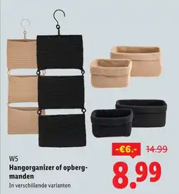 Lidl W5 Hangorganizer of opberg manden aanbieding