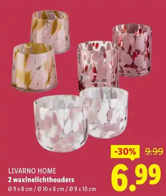 Lidl Livarno home 2 waxinelichthouders aanbieding