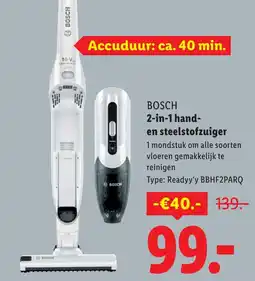 Lidl BOSCH 2 in 1 hand en steelstofzuiger aanbieding