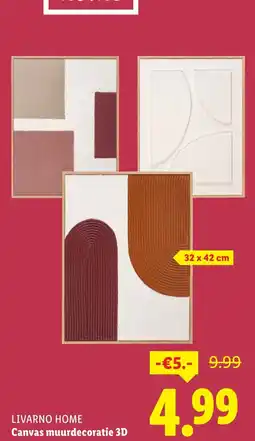 Lidl Livarno home canvas muurdecoratie 3d aanbieding