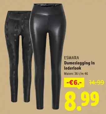 Lidl Esmara dameslegging in lederlook aanbieding